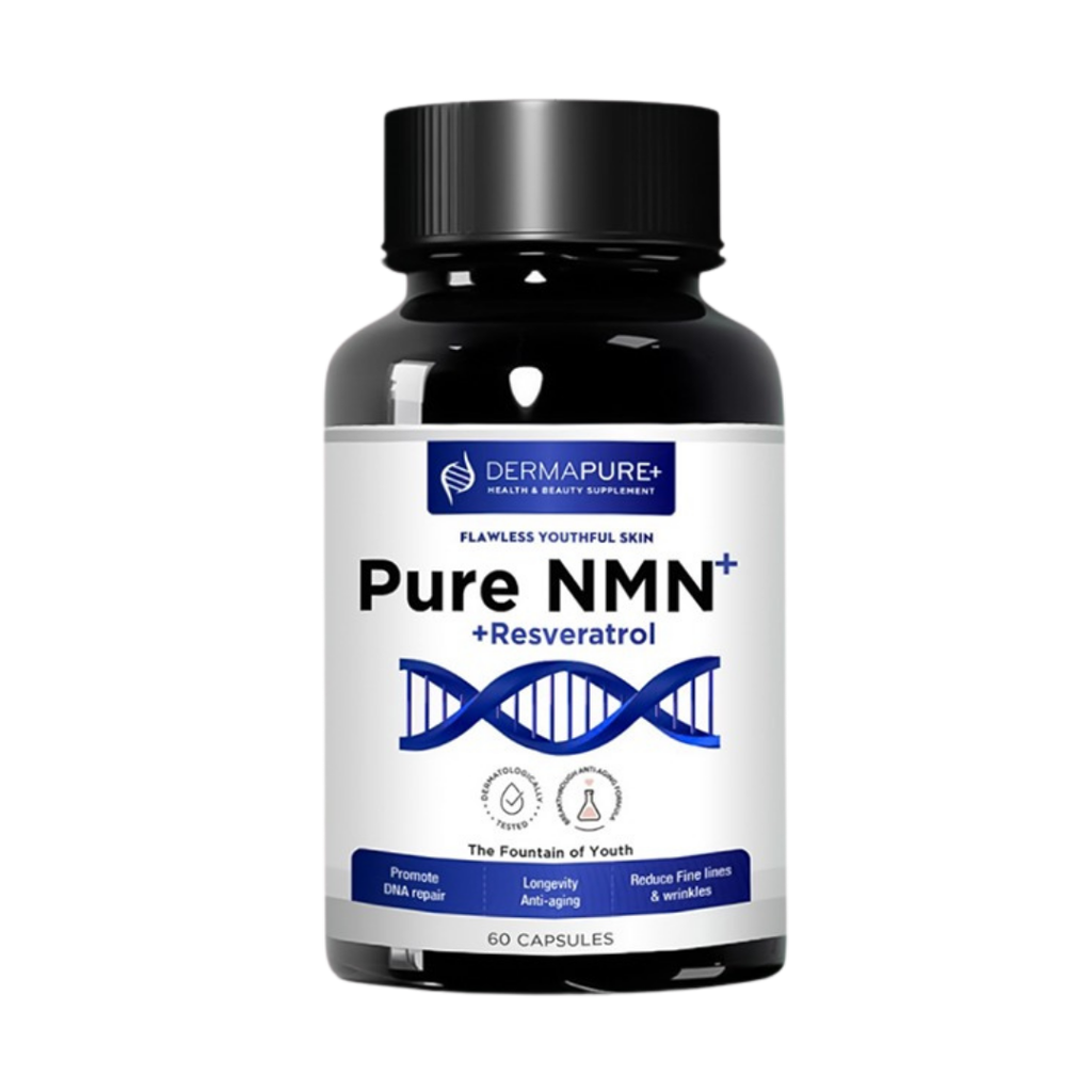 DermaPure+ NMN Plus Supplement 4-in-1 – Antioxidant & Healthy Skin Aging Support, 60 Capsules (1 Pack)