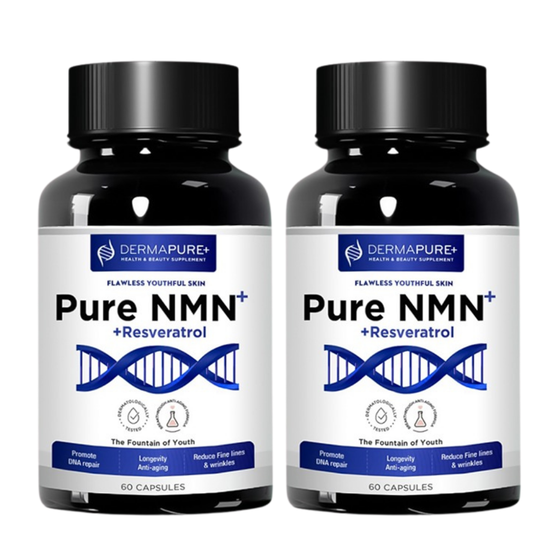 DermaPure+ NMN Plus Supplement 4-in-1 – Antioxidant & Healthy Skin Aging Support, 60 Capsules (1 Pack)