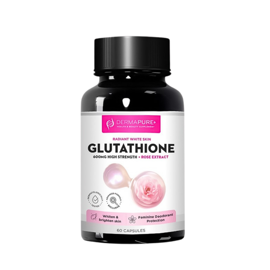 DermaPure+ Glutathione 600 mg per Serving 5-in-1 – Antioxidant & Radiant Skin Support, 60 Capsules