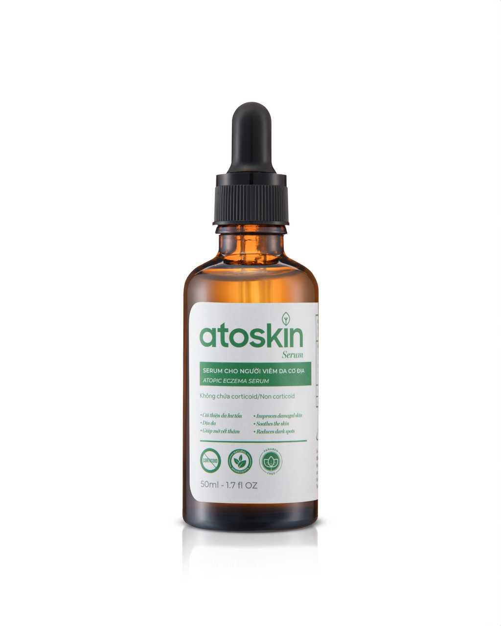 Atoskin Serum for Eczema, Psoriasis, Itchy Skin and Dermatitis Irritation, with Biosaccharide Gum-1 and RicoBio JA7 - for Atopic Dermatitis Patents (1.7 fl oz)