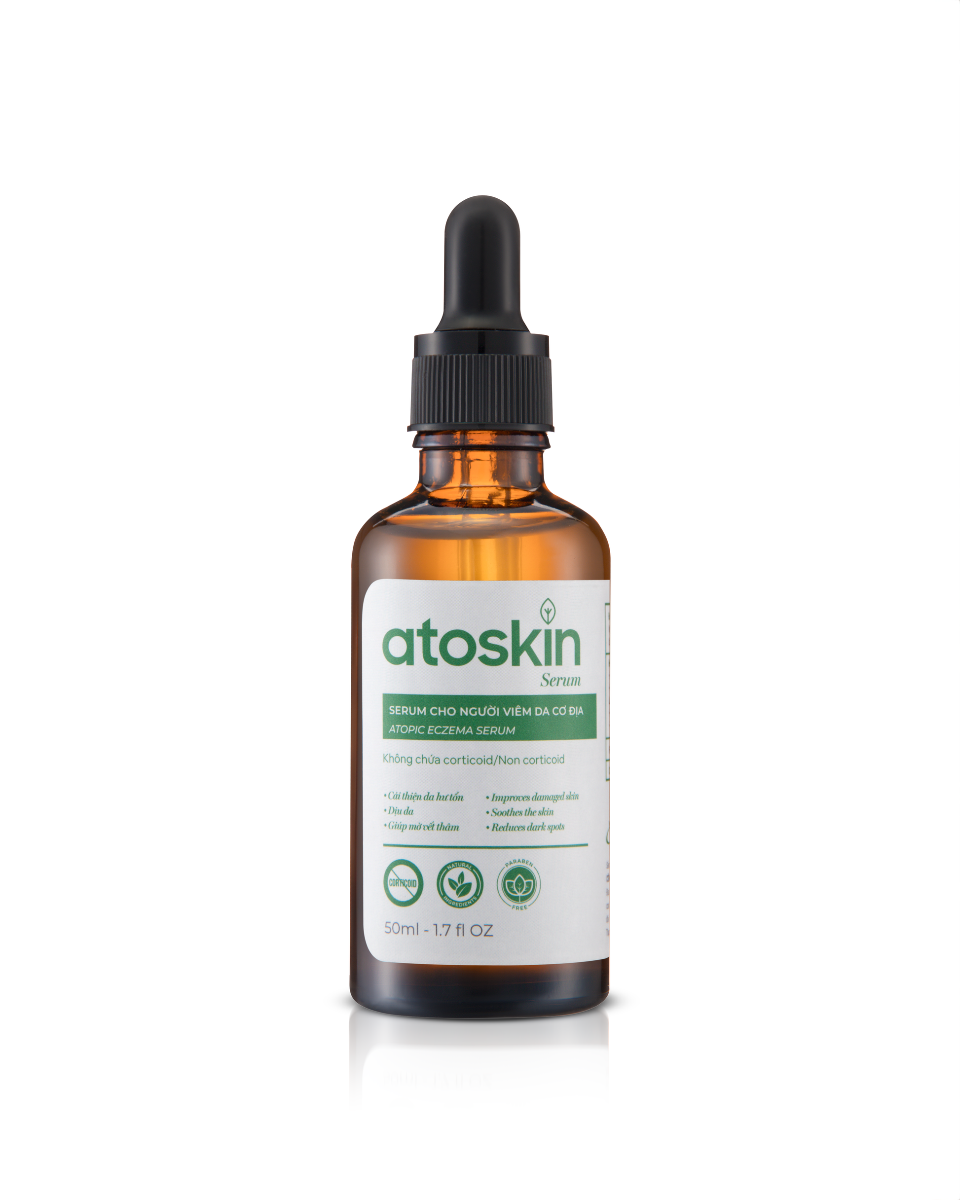 Atoskin Serum for Eczema, Psoriasis, Itchy Skin and Dermatitis Irritation, with Biosaccharide Gum-1 and RicoBio JA7 - for Atopic Dermatitis Patents (1.7 fl oz)