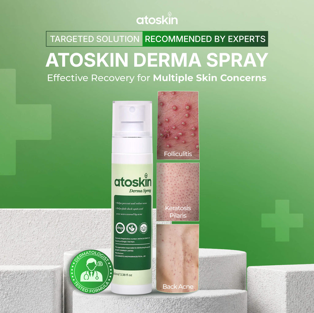 Atoskin Derma Spray – Advanced Folliculitis & Back Acne Treatment Spray (3.4 oz)