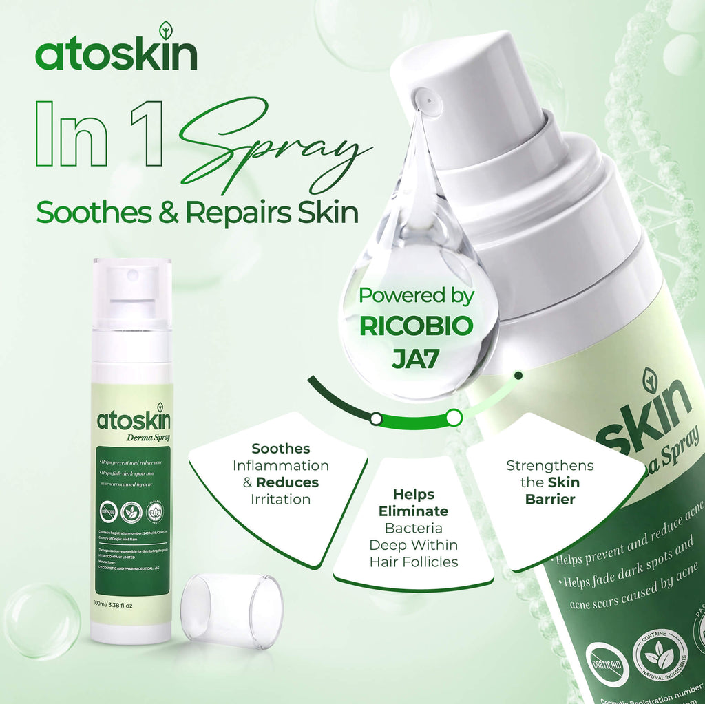 Atoskin Derma Spray – Advanced Folliculitis & Back Acne Treatment Spray (3.4 oz)