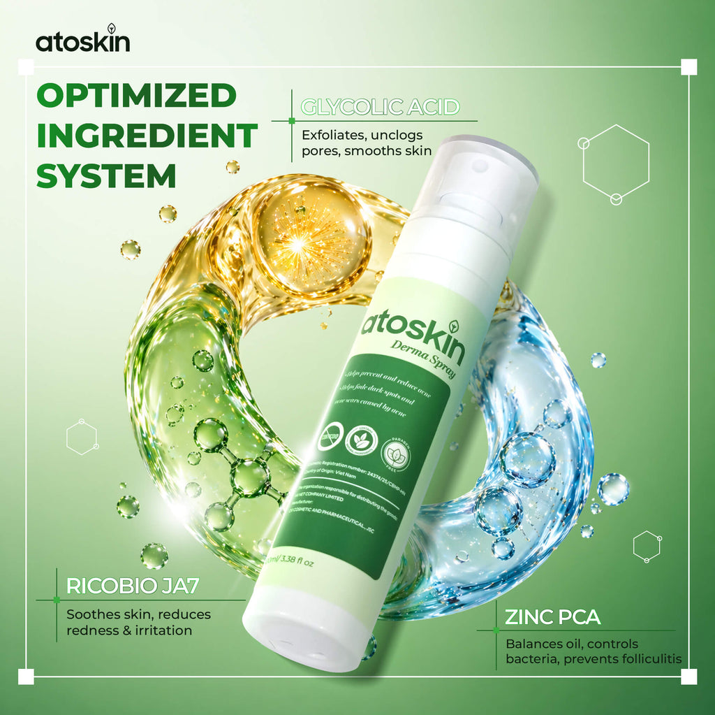 Atoskin Derma Spray – Advanced Folliculitis & Back Acne Treatment Spray (3.4 oz)