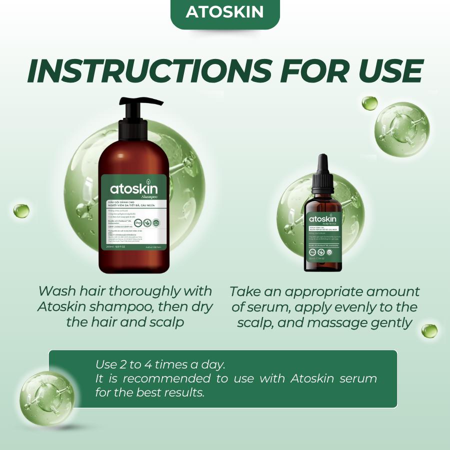 Atoskin Shampoo – for Seborrheic Dermatitis - Helps Reduce Oil & Improve Scalp Comfort (6.76 fl oz)
