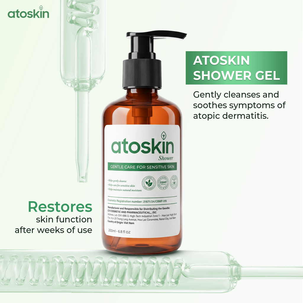 Atoskin Shower - for Eczema, Psoriasis, Dermatitis, and Anti-Itch Relief (6.8 oz)