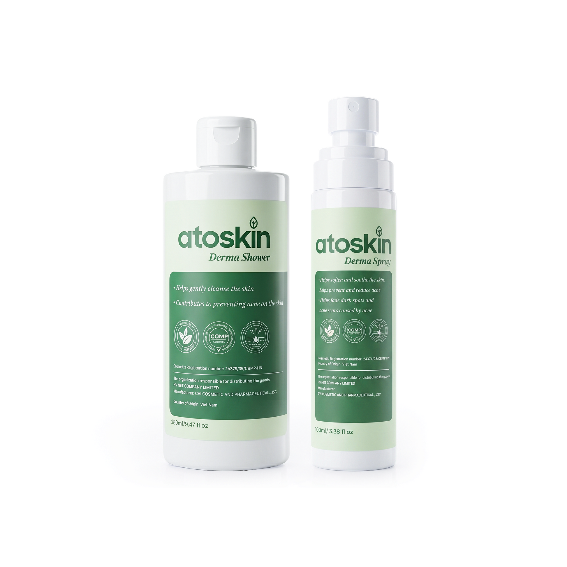 Atoskin Derma Spray – Advanced Folliculitis & Back Acne Treatment Spray (3.38 oz)