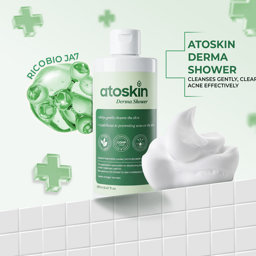 Atoskin Derma Shower – Advanced Folliculitis Body Wash (9.47 oz)