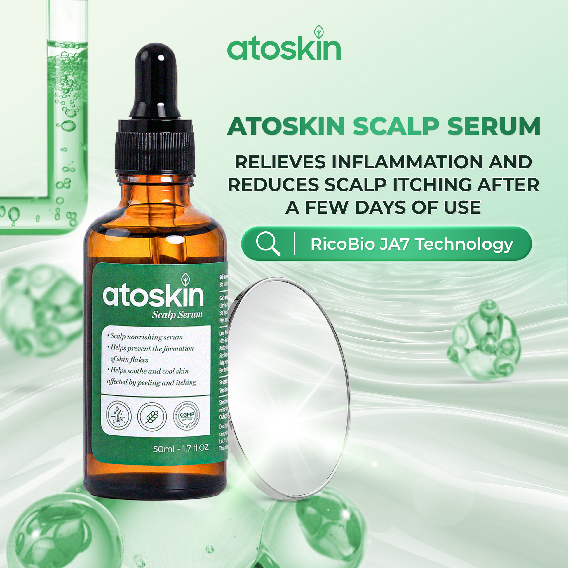Atoskin Scalp Serum – Lightweight Leave-On Scalp Care (1.7 fl oz)
