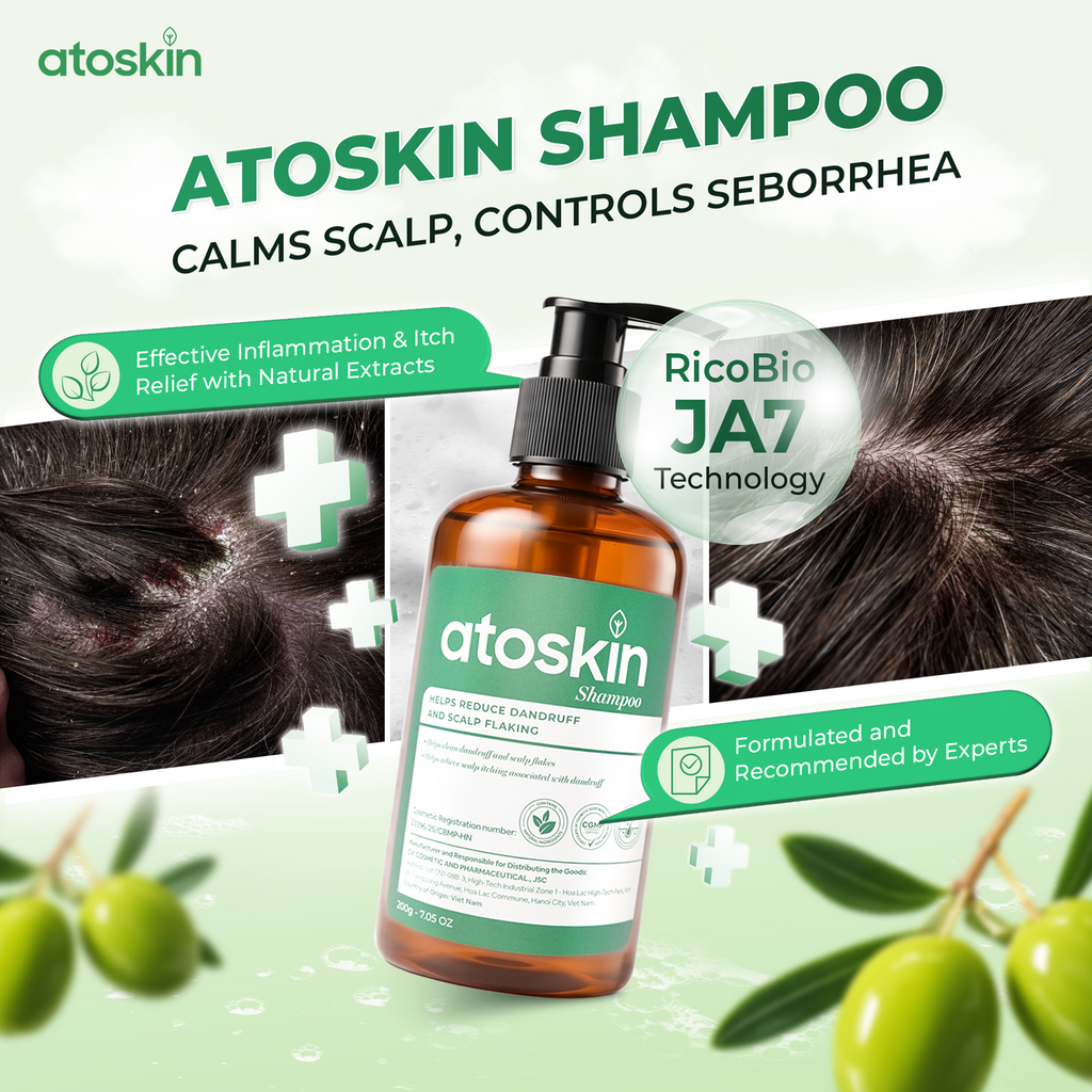 Atoskin Shampoo for Seborrheic Dermatitis & Folliculitis-Prone Scalp