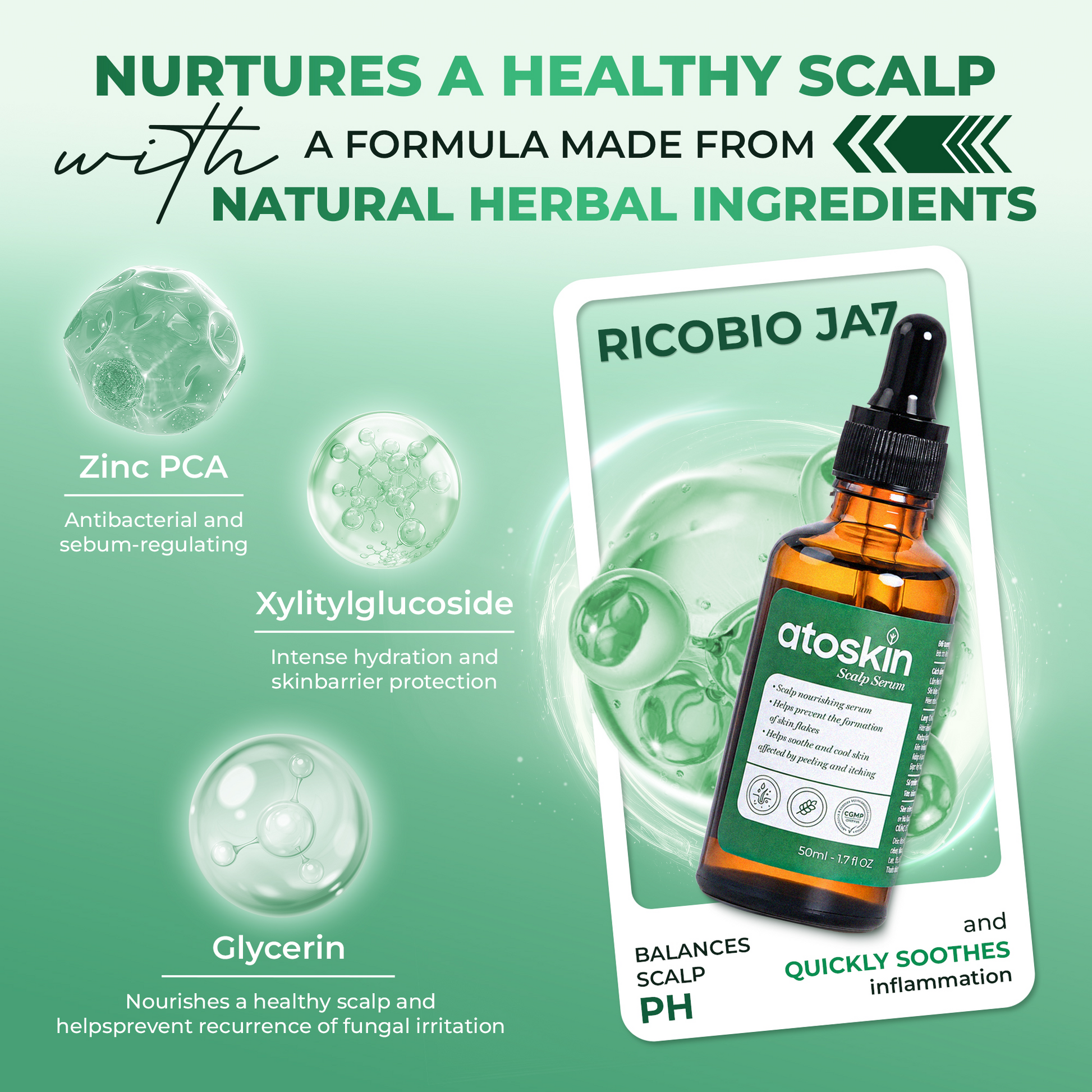 Atoskin Scalp Serum – Lightweight Leave-On Scalp Care (1.7 fl oz)