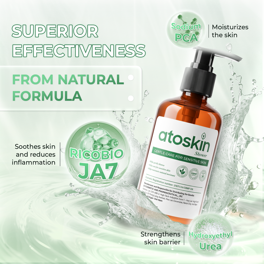 Atoskin Shower - for Eczema, Psoriasis, Dermatitis, and Anti-Itch Relief (6.8 oz)