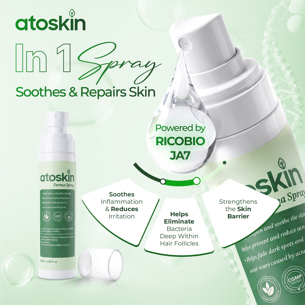 Atoskin Derma Spray – Advanced Folliculitis & Back Acne Treatment Spray (3.38 oz)