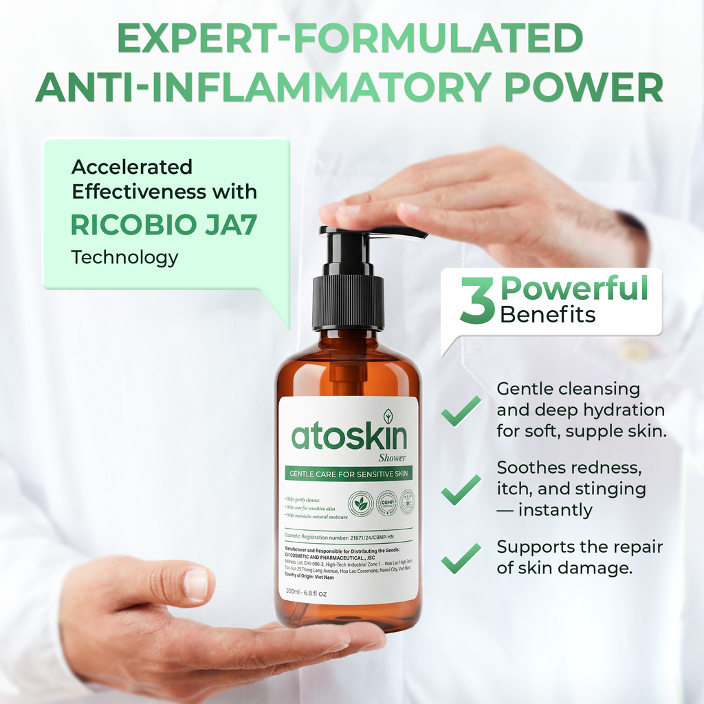Atoskin Shower - for Eczema, Psoriasis, Dermatitis, and Anti-Itch Relief (6.8 oz)