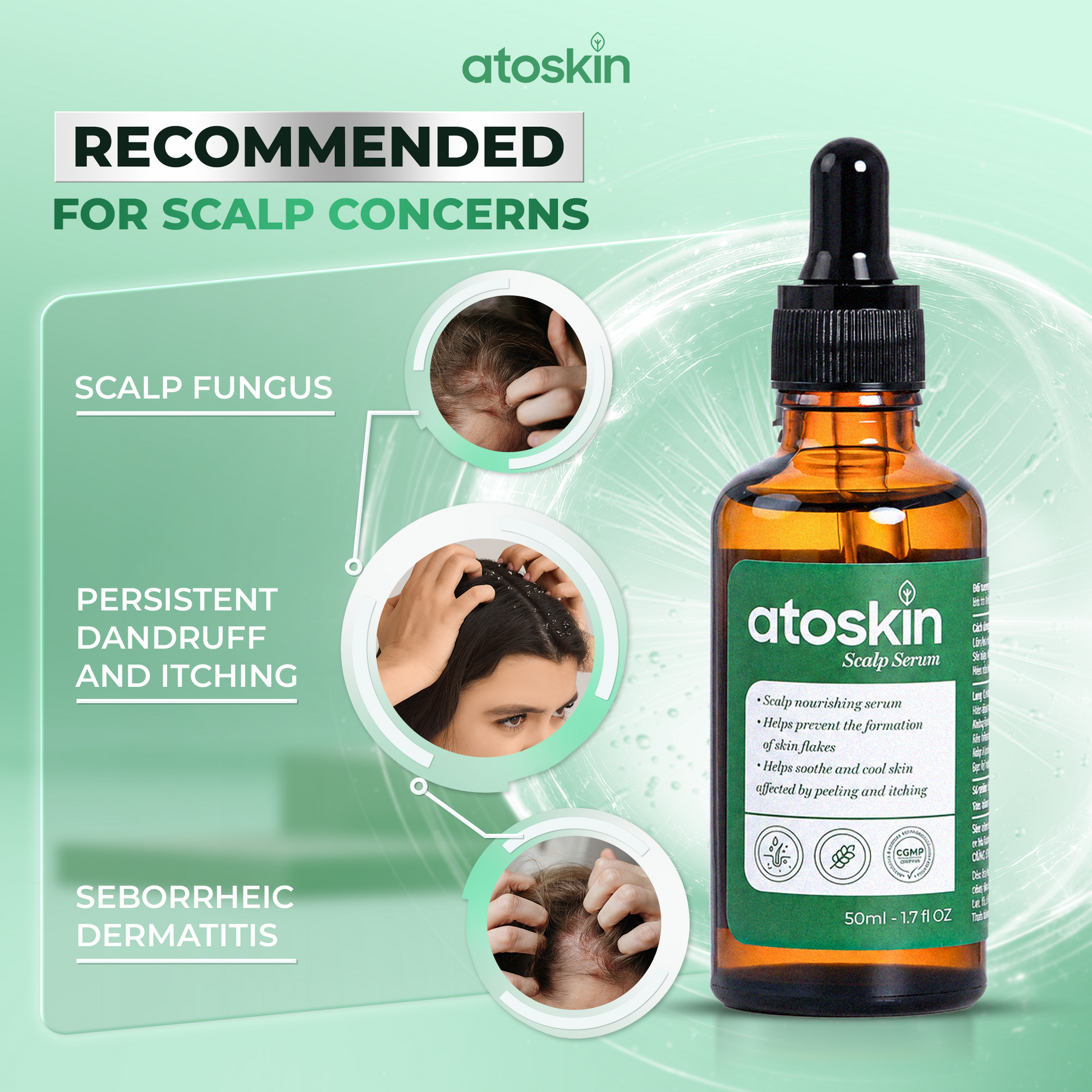 Atoskin Scalp Serum – Lightweight Leave-On Scalp Care (1.7 fl oz)