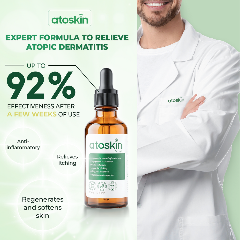 Atoskin Serum - for Eczema, Psoriasis, Itchy Skin and Dermatitis Irritation (1.7 fl oz)