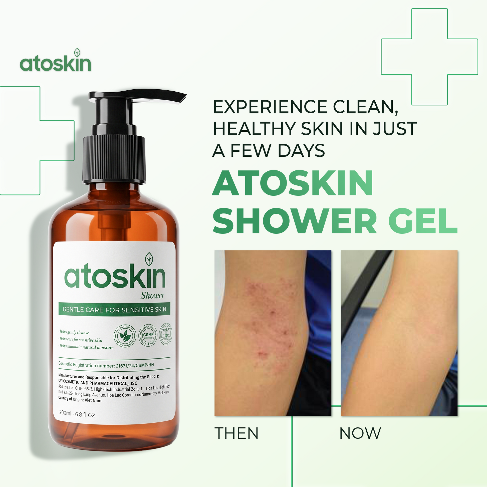 Atoskin Shower - for Eczema, Psoriasis, Dermatitis, and Anti-Itch Relief (6.8 oz)