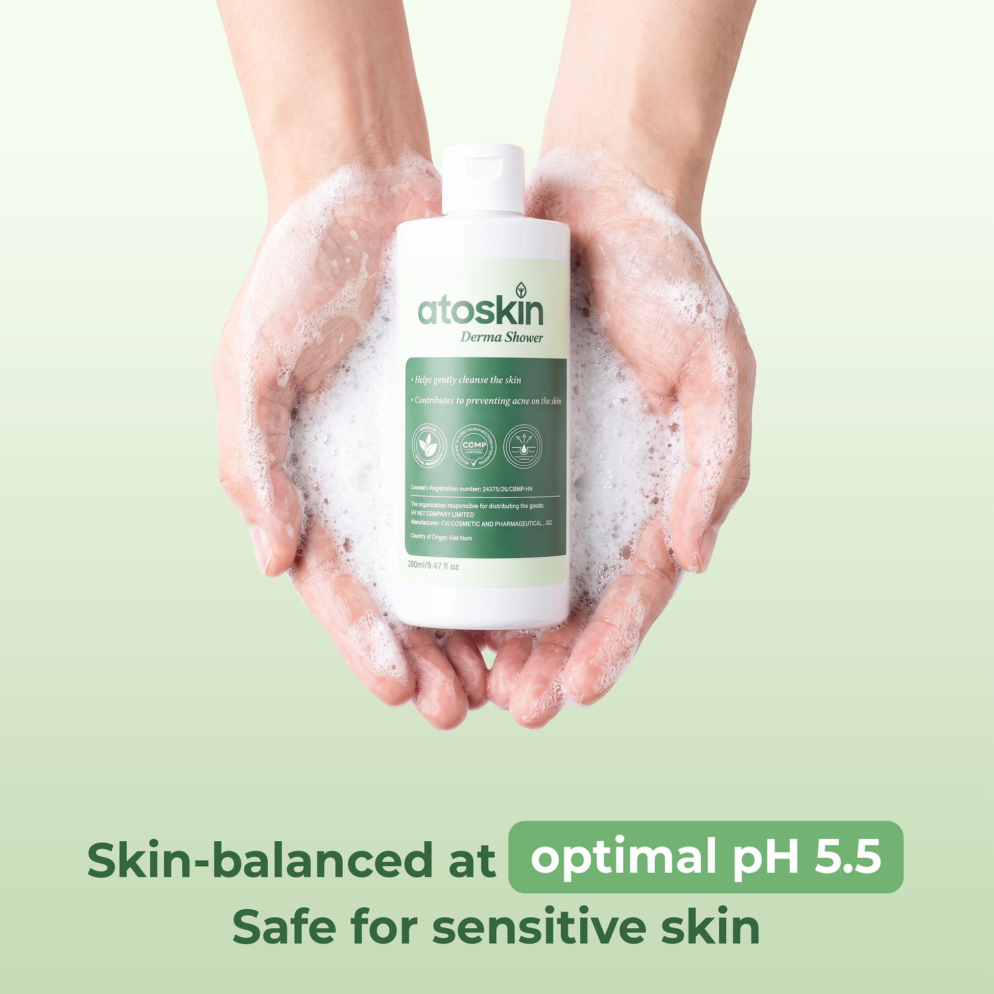 Atoskin Derma Shower – Advanced Folliculitis Body Wash (9.47 oz)