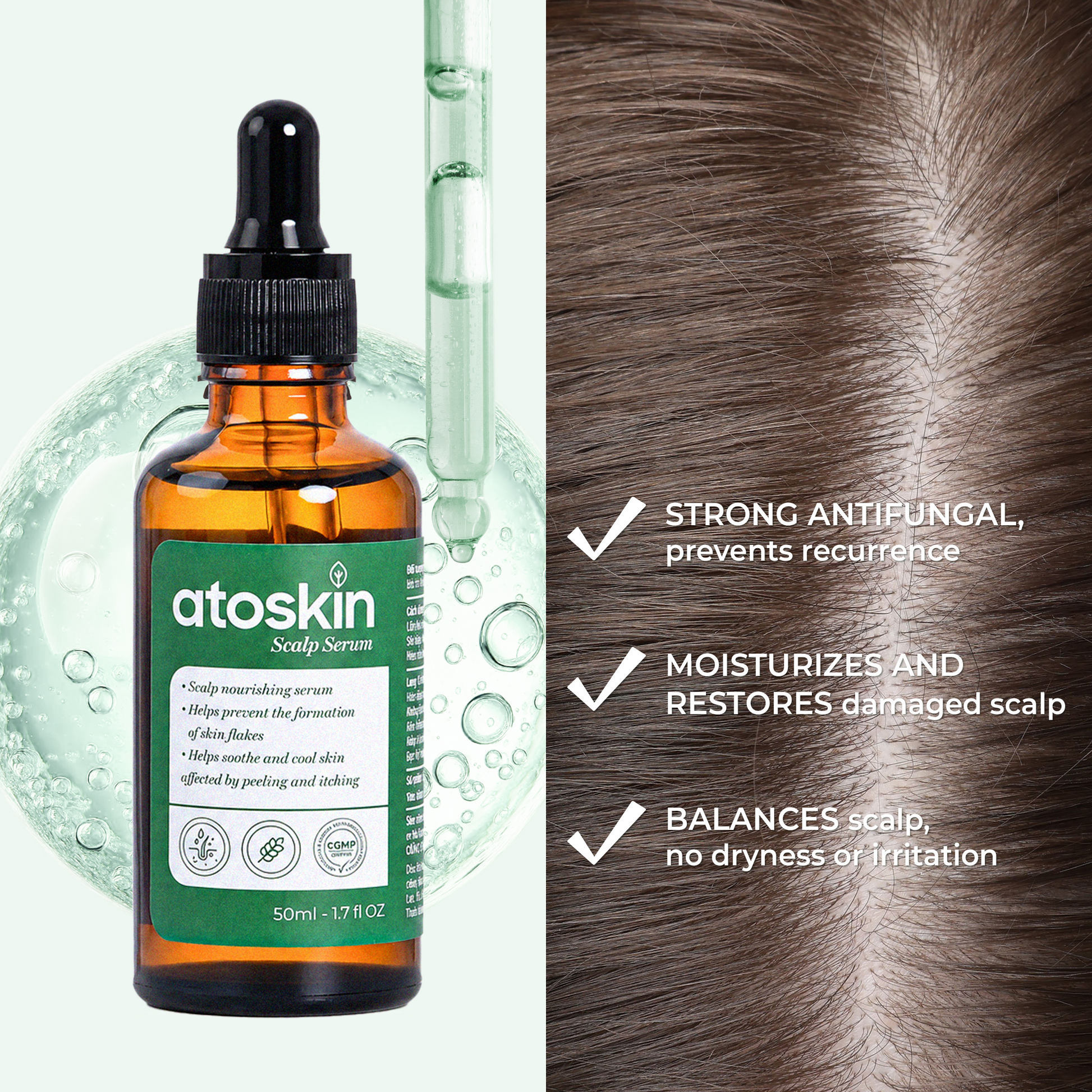 Atoskin Scalp Serum – Lightweight Leave-On Scalp Care (1.7 fl oz)