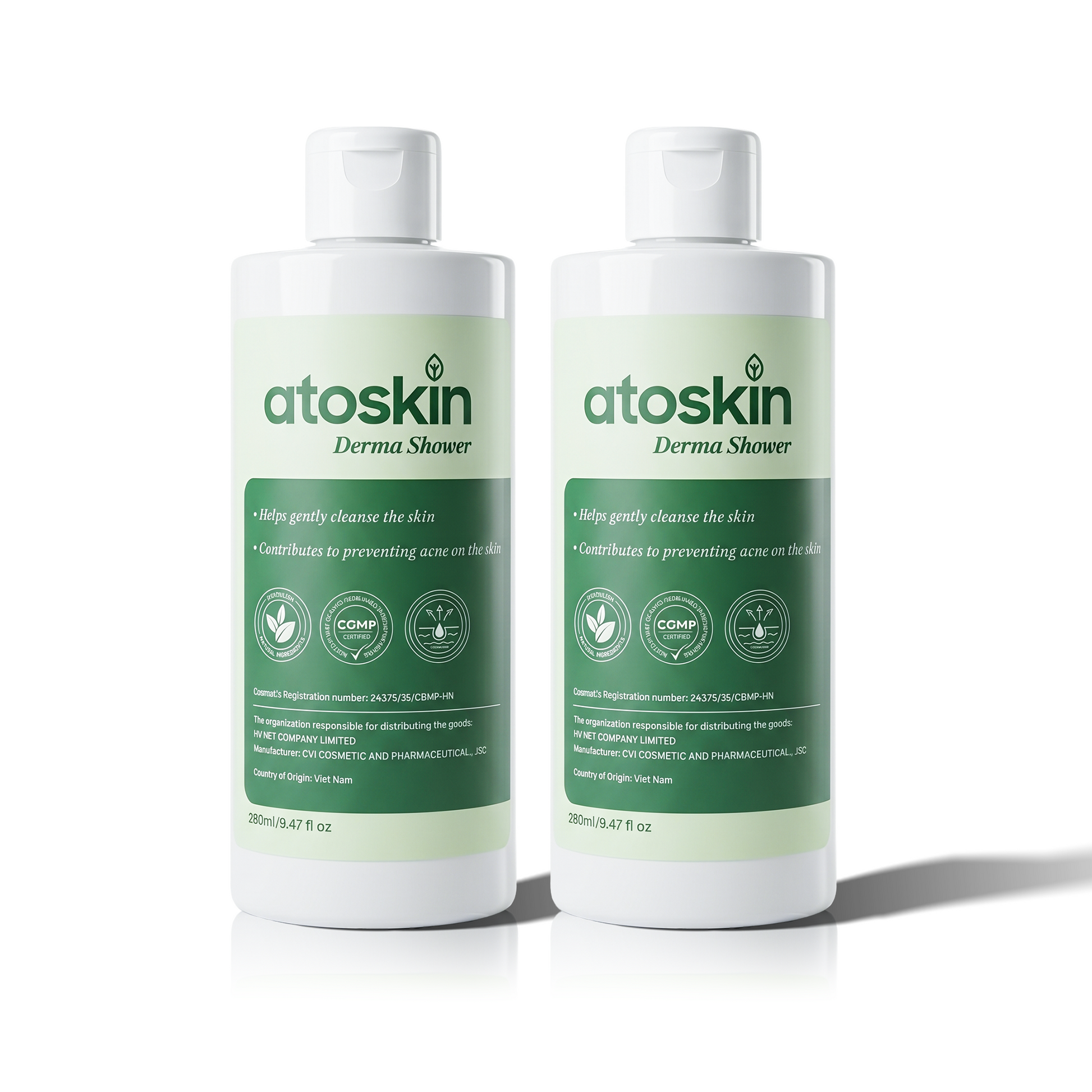 Atoskin Derma Shower – Advanced Folliculitis Body Wash (9.47 oz)