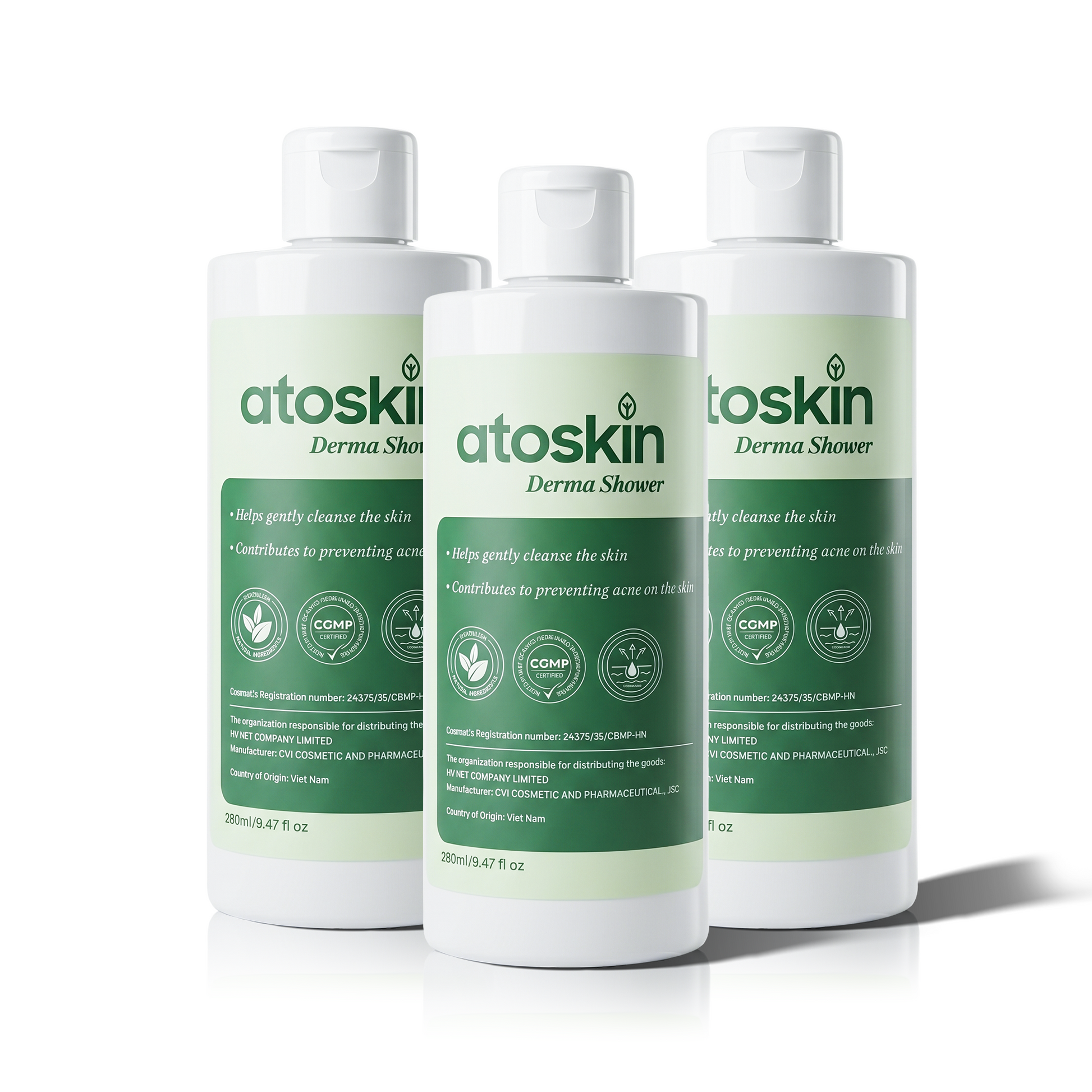 Atoskin Derma Shower – Advanced Folliculitis Body Wash (9.47 oz)