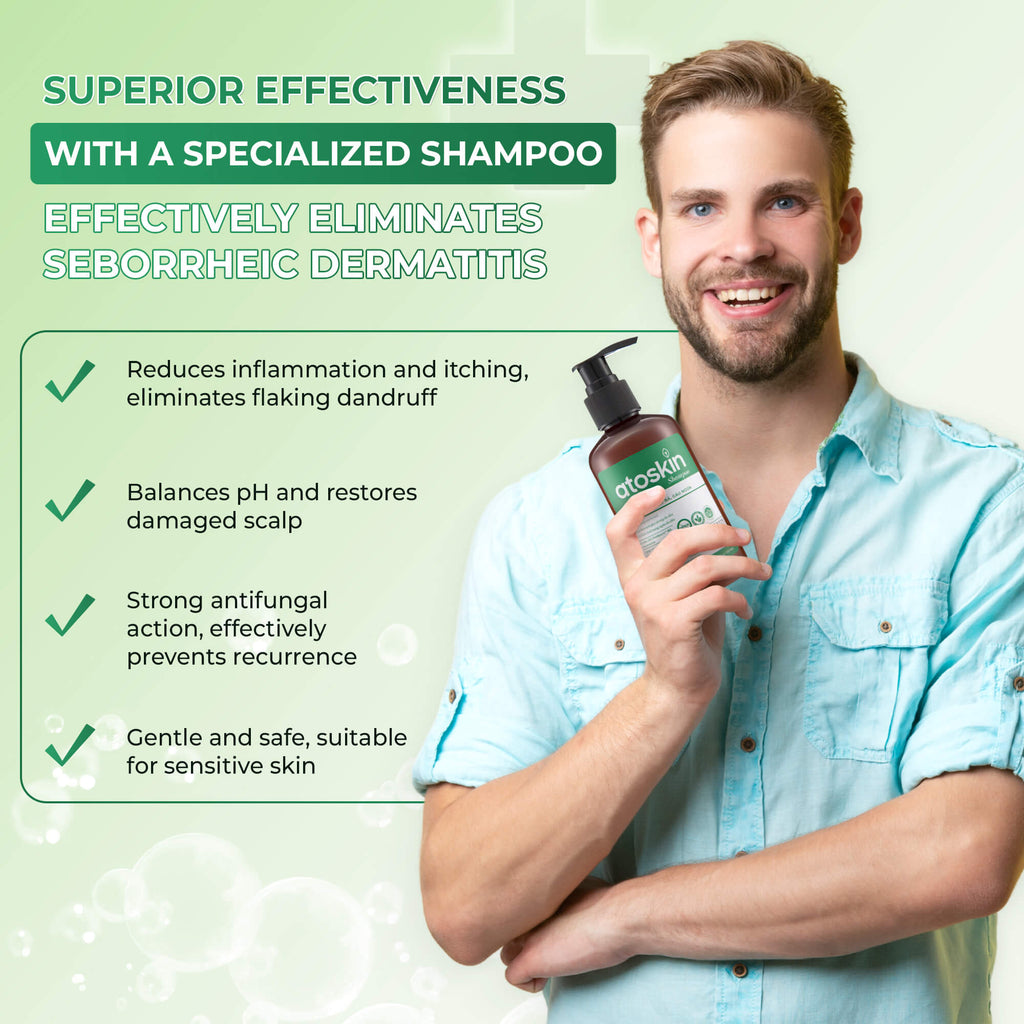 Atoskin Shampoo – for Seborrheic Dermatitis - Helps Reduce Oil & Improve Scalp Comfort (6.76 fl oz)