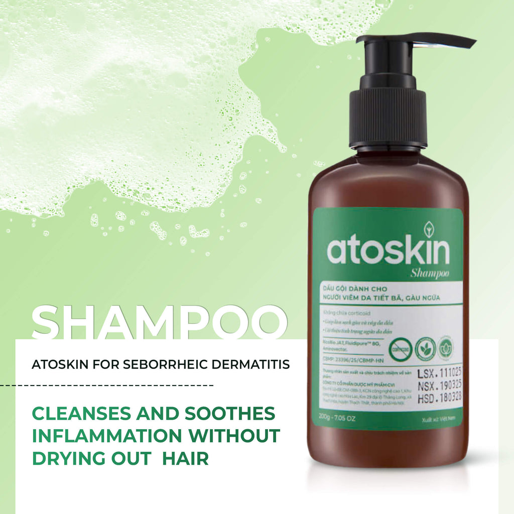 Atoskin Shampoo – for Seborrheic Dermatitis - Helps Reduce Oil & Improve Scalp Comfort (6.76 fl oz)