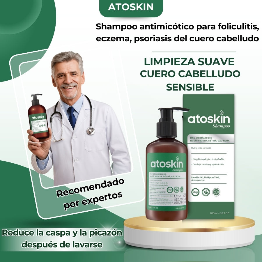 Atoskin – Specialized Shampoo for Seborrheic Dermatitis & Folliculitis-Prone Scalp
