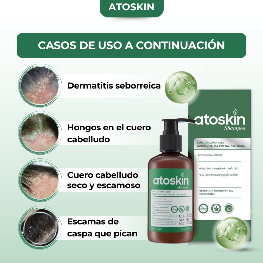Atoskin – Specialized Shampoo for Seborrheic Dermatitis & Folliculitis-Prone Scalp