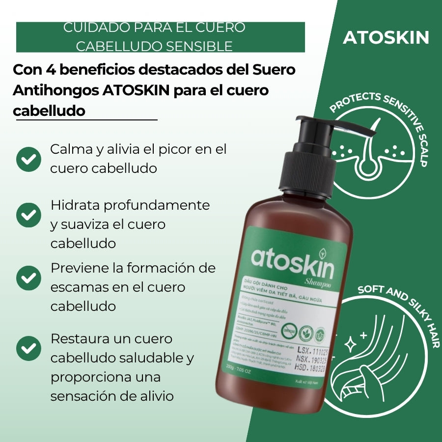 Atoskin – Specialized Shampoo for Seborrheic Dermatitis & Folliculitis-Prone Scalp