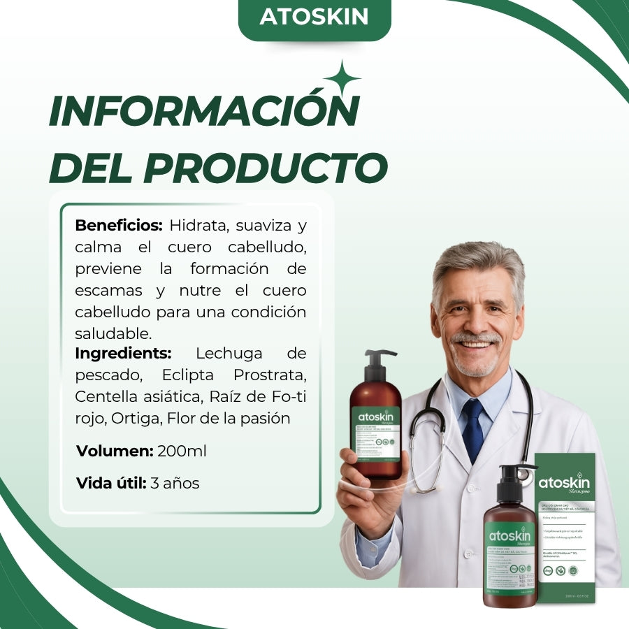 Atoskin – Specialized Shampoo for Seborrheic Dermatitis & Folliculitis-Prone Scalp