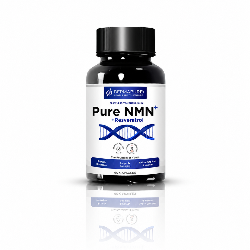DermaPure+ NMN Plus Supplement 4-in-1 – Antioxidant & Healthy Skin Aging Support, 60 Capsules (1 Pack)