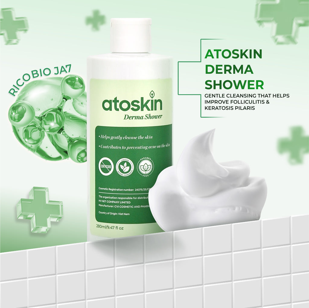 Atoskin Derma Shower – Advanced Folliculitis Body Wash (9.47 oz)