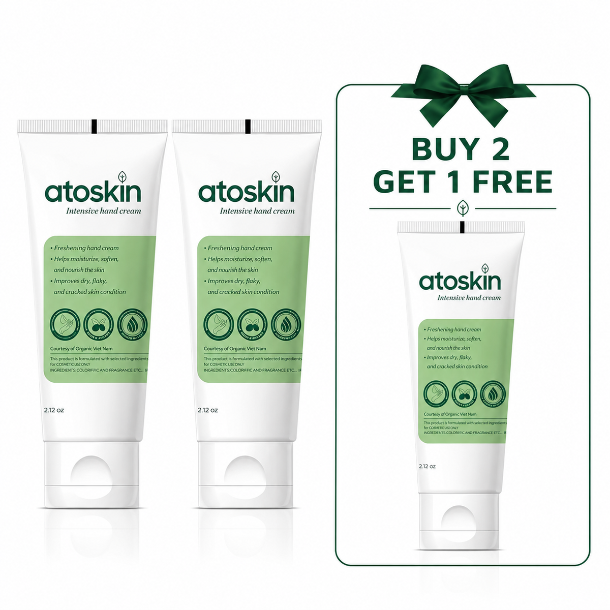 Atoskin Intensive Hand Cream – Deep Moisturizing & Brightening (2.12oz)