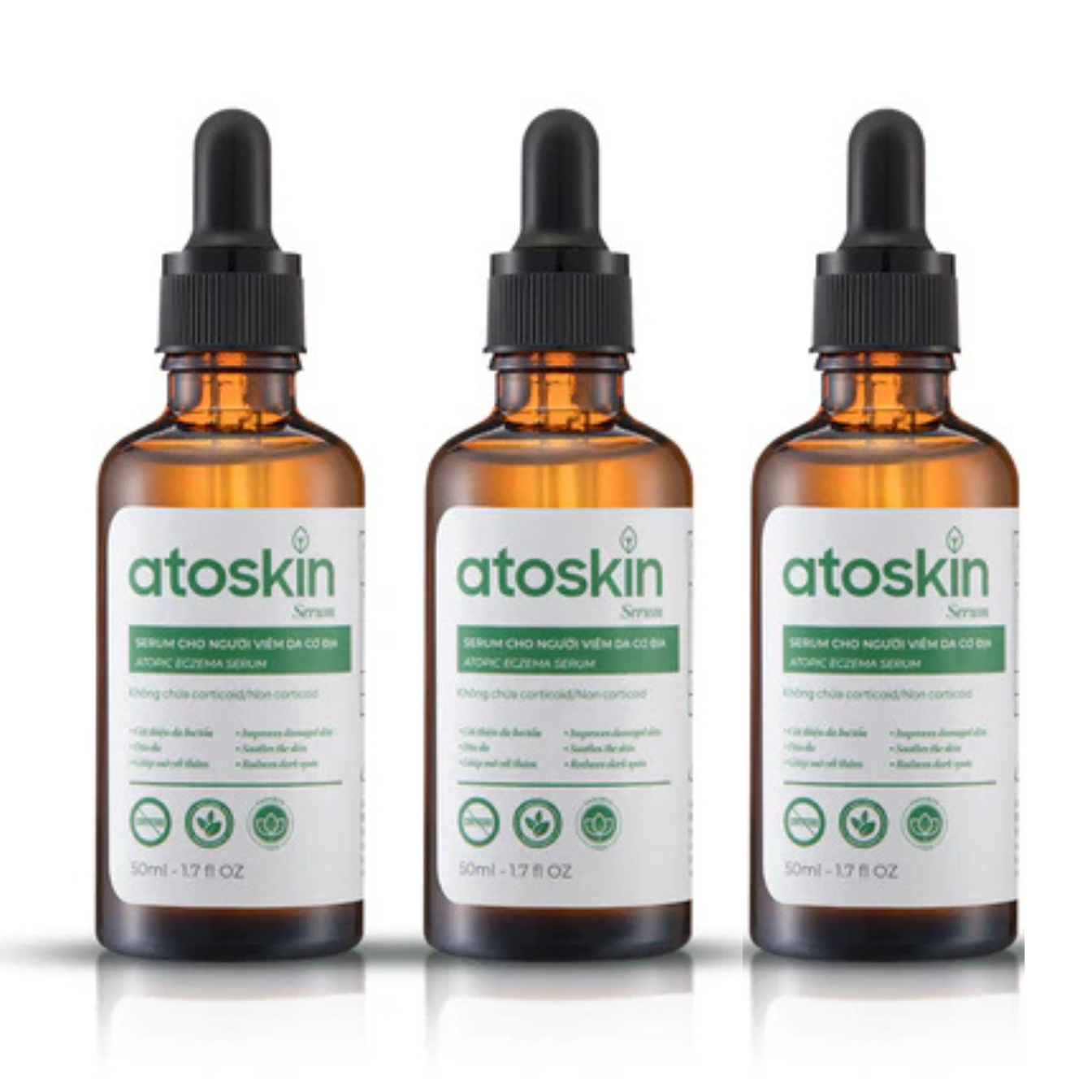 Atoskin Serum for Eczema, Psoriasis, Itchy Skin and Dermatitis Irritation, with Biosaccharide Gum-1 and RicoBio JA7 - for Atopic Dermatitis Patents (1.7 fl oz)